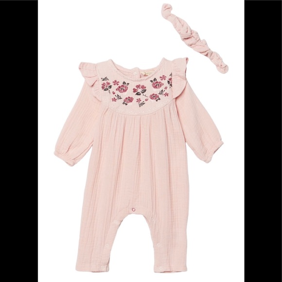 Jessica Simpson Embroidered Jumpsuit & Headband - Picture 1 of 1